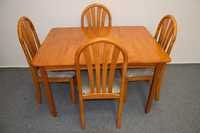stół rozkładany i 4 krzesła - komplet jak nowy