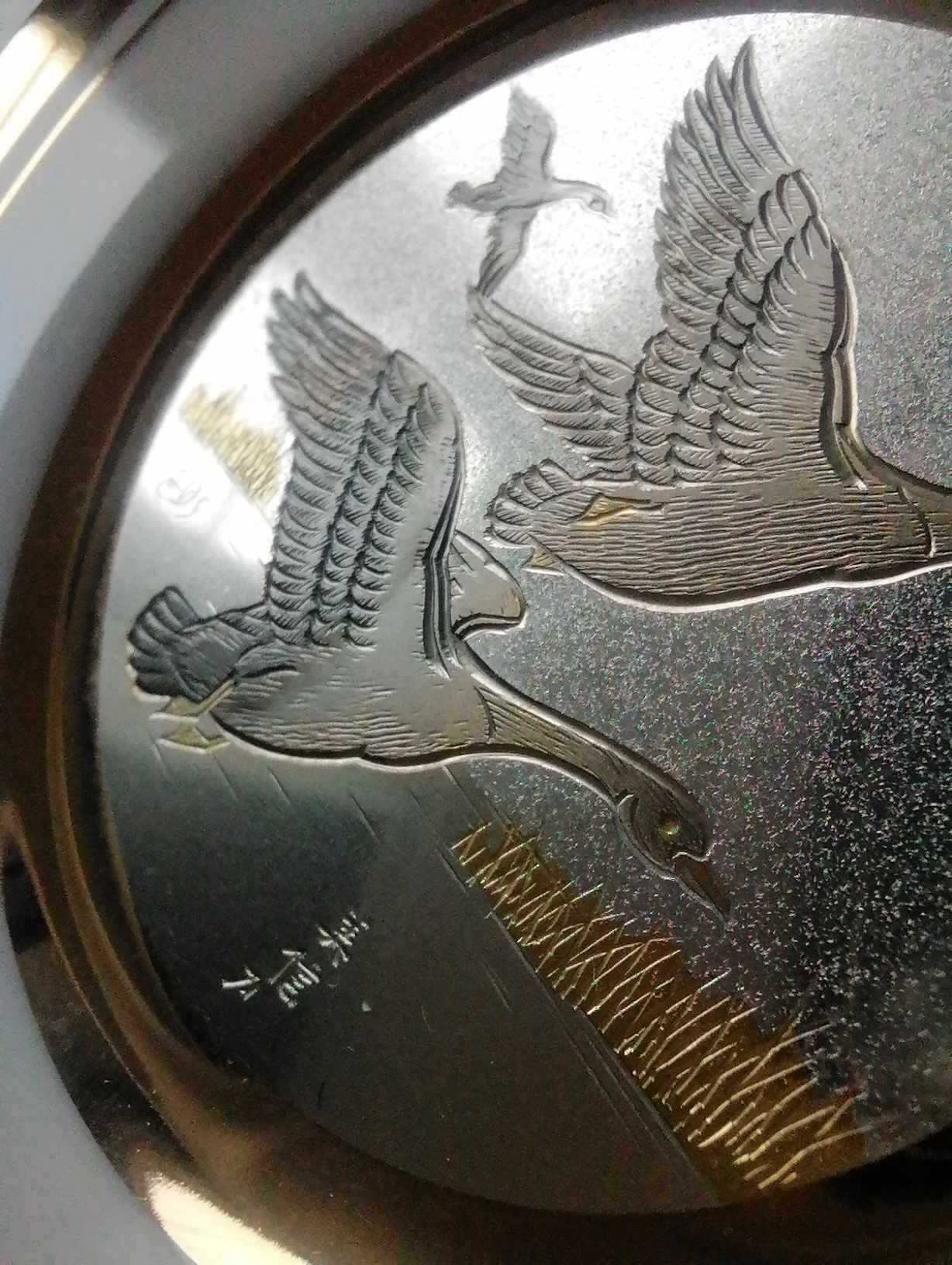 CHOKIN Art japoński talerzyk z 24k złotem, numerowany