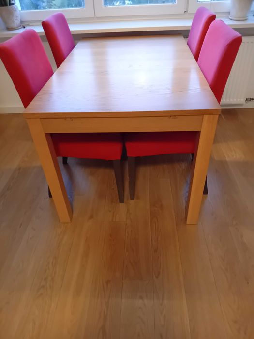 Stół rozkładany BJURSTA i 4 krzesła HENRIKSDAL IKEA