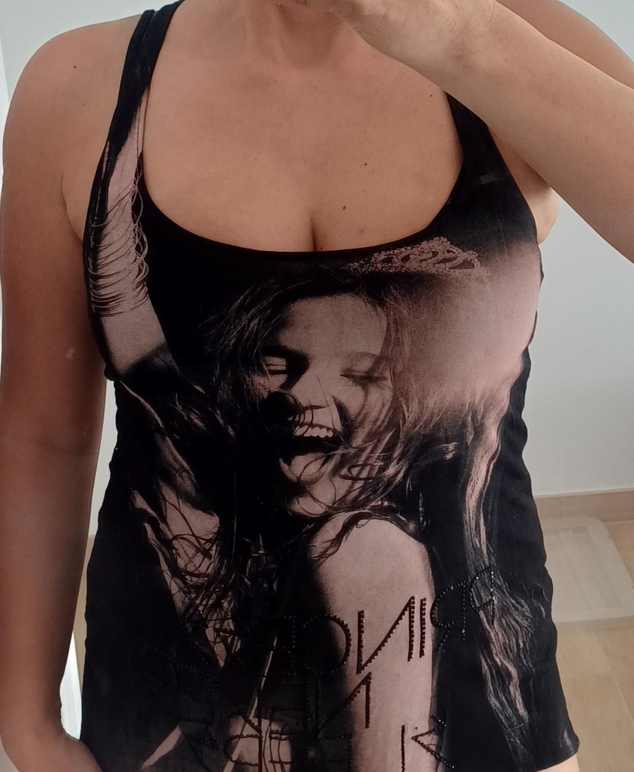 Top estampado/rendado - M