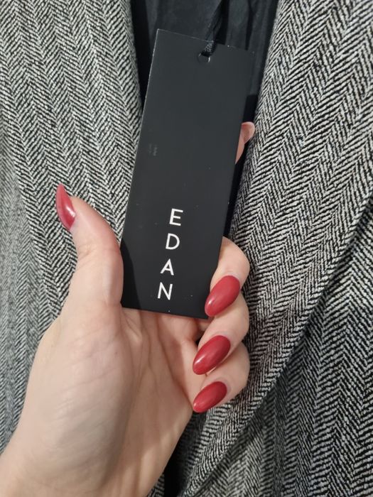 Szara marynarka Edan jodełka S wiskoza