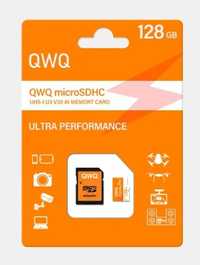 NOWA karta pamięci QWQ microSDHC 128 GB U3 A1 V30 klasa 10 adapter