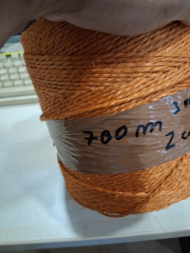 Fio de sisal de cor laranja 3mm espessura