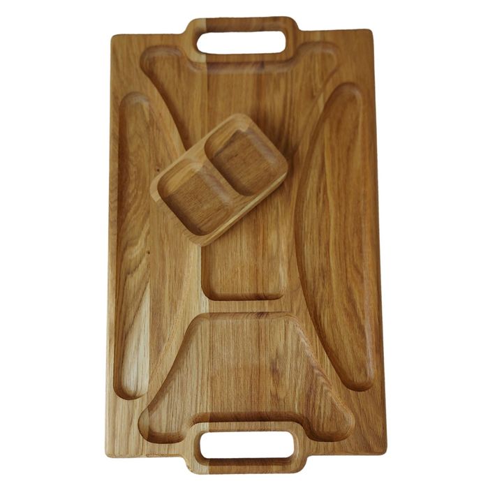 Deska Na Przekąski Drewniana Taca Do Serwowania z Uchwytami