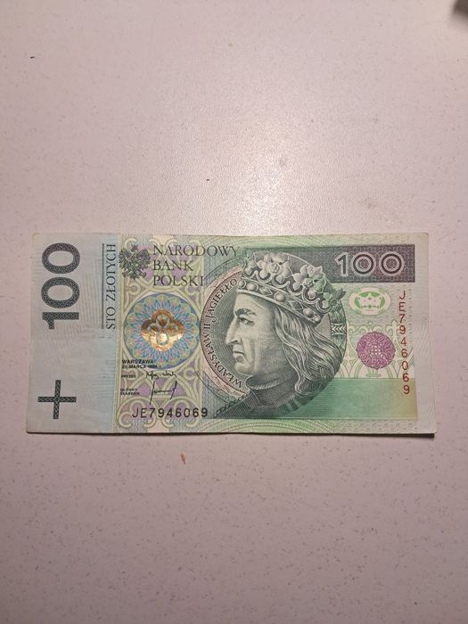 Banknoty seria AA, grubsze czcionki numerow
