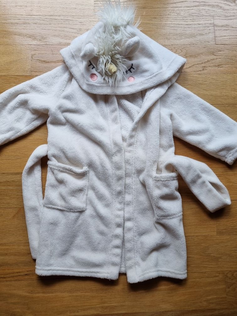 Szlafrok jednorożec, H&M, 98, 104