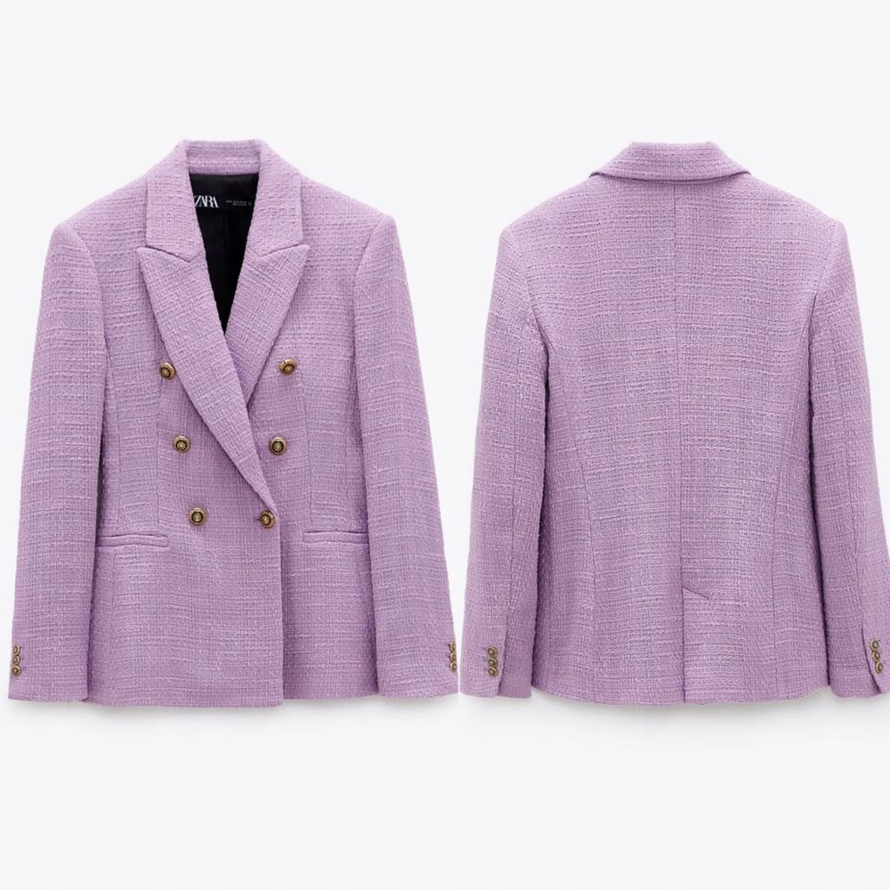 Blazer de tweed lilás ZARA