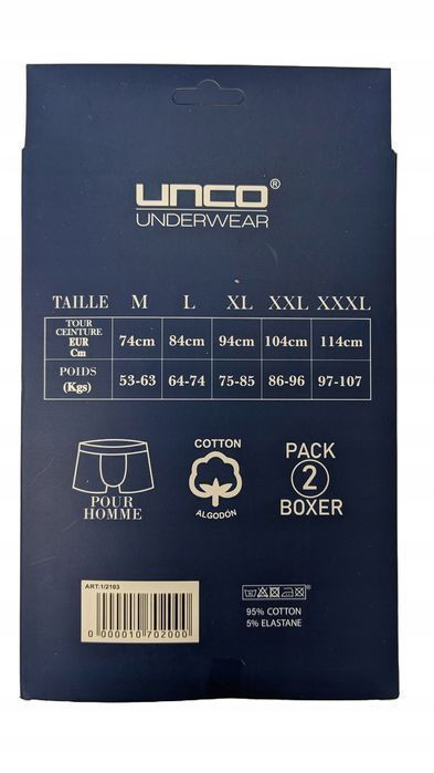 Majtki Bokserki Unco Underwear 2-Pak Bawełna R. Xl (94 Cm)