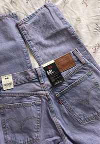 Liliowe spodnie jeansy levis W26 L32 wysoki stan