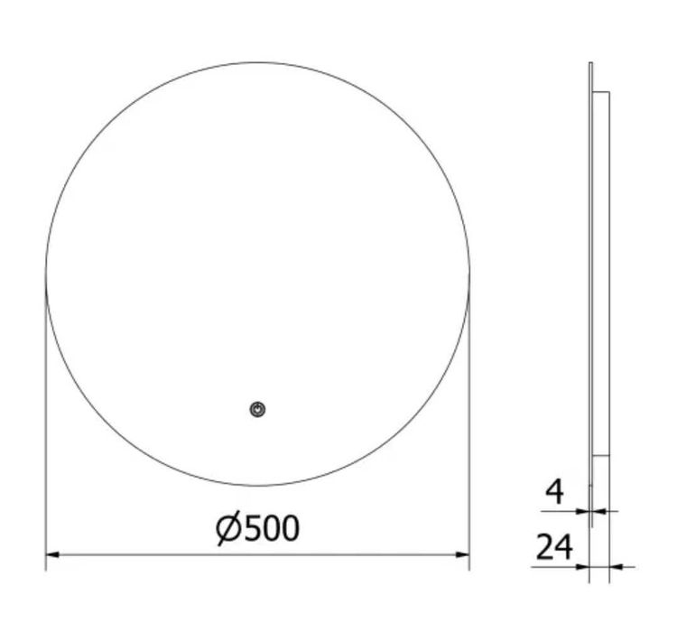 Nowe lustro łazienkowe podświetlane, okragłe 50 cm, antypara Mexen