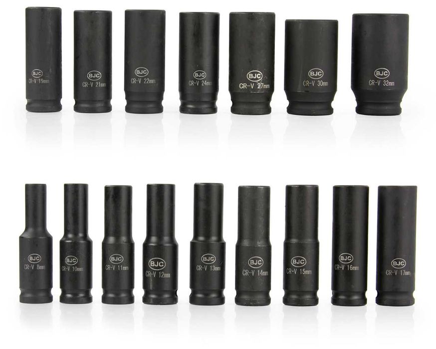 Zestaw Nasadek Udarowych 16szt. 1/2" 8-32mm BJC /walizka/ długie