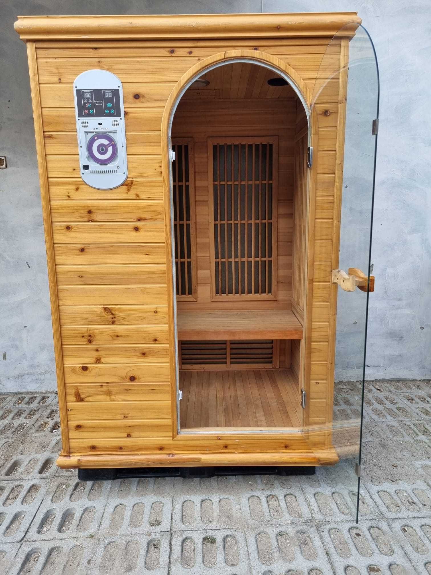 Sauna na podczerwień kabina sucha Infrared Radio LED LCD USB MP3 okno