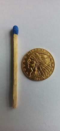 USA 2 1/2 Dolara 1927 r. 4,18 g AU złota moneta Indianin