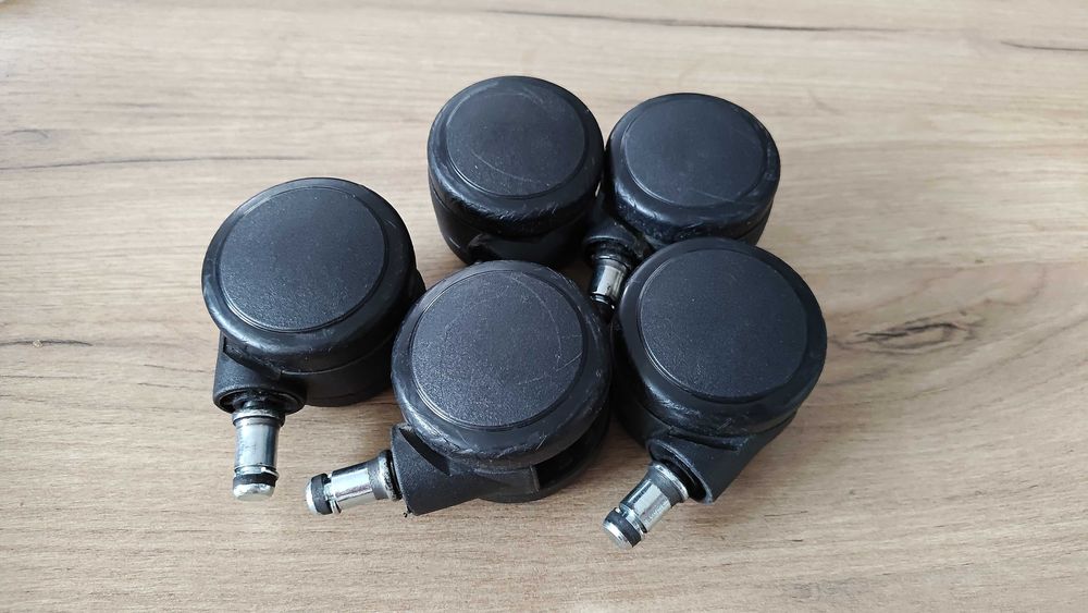 Kółka do fotela czarne komplet 5 szt.