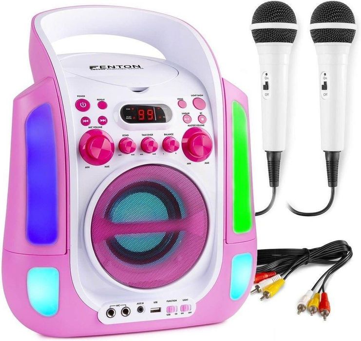 Fenton SBS30P Karaoke CD/MP3/USB/BT różowy dla dziewczynki