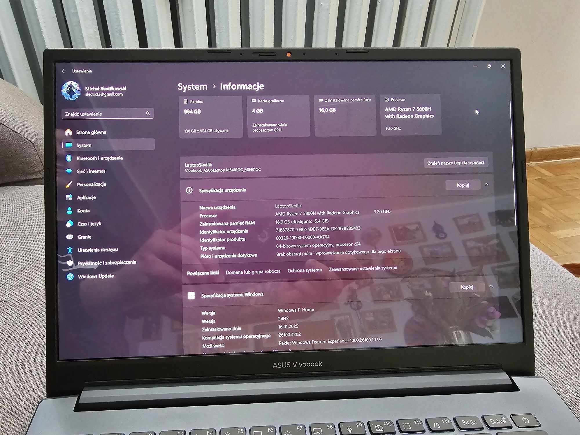 Laptop ASUS VivoBook Pro 14 M3401QC | Ryzen 5 5800H | RTX 3050 | 16GB