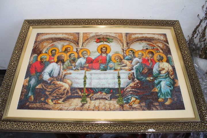 Икона "Тайная вечеря", бисер 50000 штук