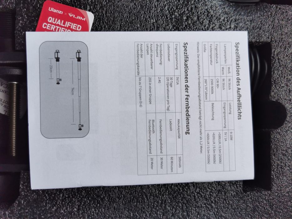 студійне світло для фото та відеозйомок  Ulanzi Vijim