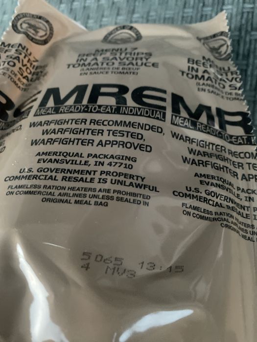 Amerykańska Wojskowa racja żywnościowa menu nr 7