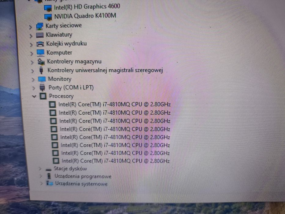 Płyta główna Dell precision M6800, i7, 16GB Ddr3, SSD 480GB,  k4100m
