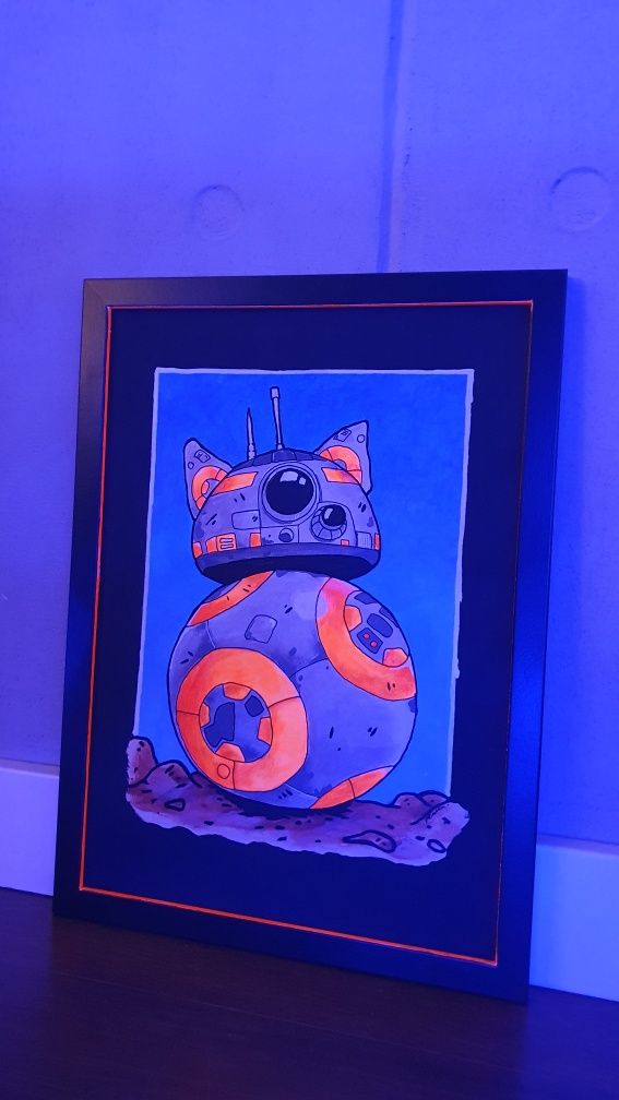 Obraz A3 świecący w ciemności Kot Star Wars