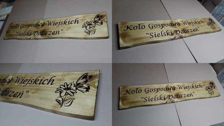 szyld drewniany deska napis logo grawer tabliczka adresowa