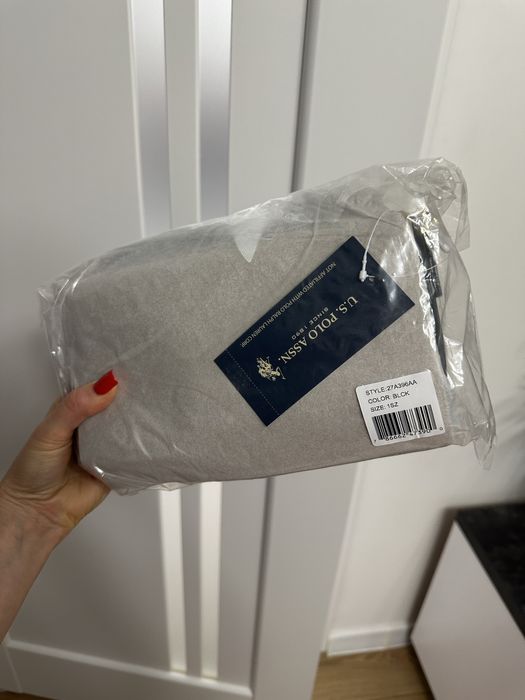 Жіноча сумка кросбоді чорна замш коричнева us polo assn оригінал