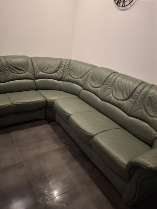 Narożnik  Skóra zielony