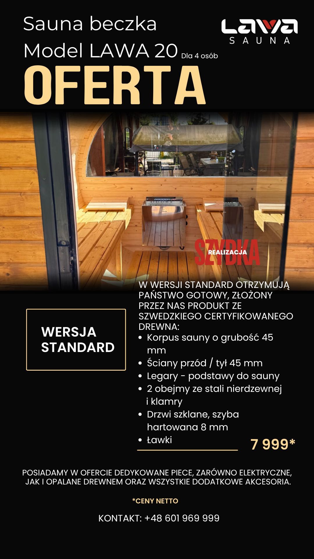 SAUNA beczka - PRODUCENT SPA - TOP produkt - Szwedzkie drewno -SPRAWDŹ