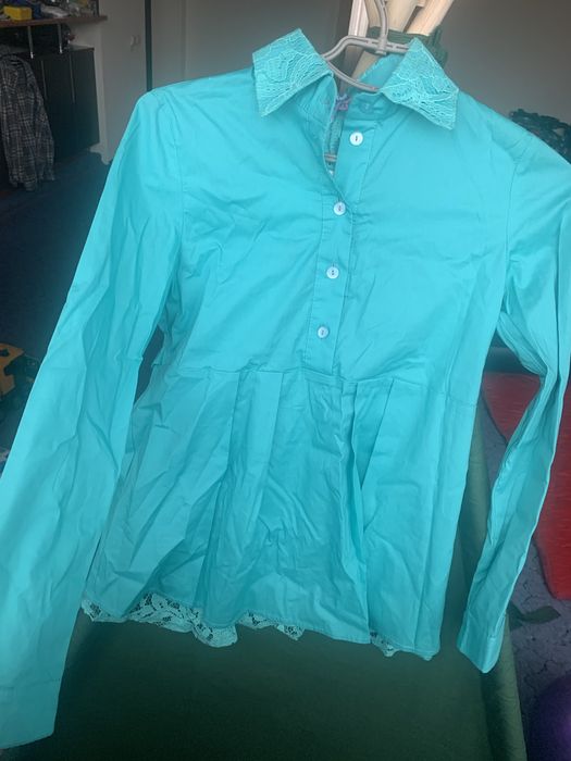 Нова,бірюзова рубашка для вагітних 46 розмір