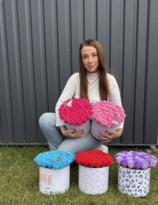 Букети з мильних троянд/Мильні /Мыльные розы/Букет з штучних троянд