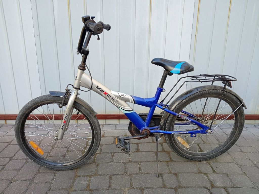 Rower rowerek dziecięcy typu BMX srebrno niebieski