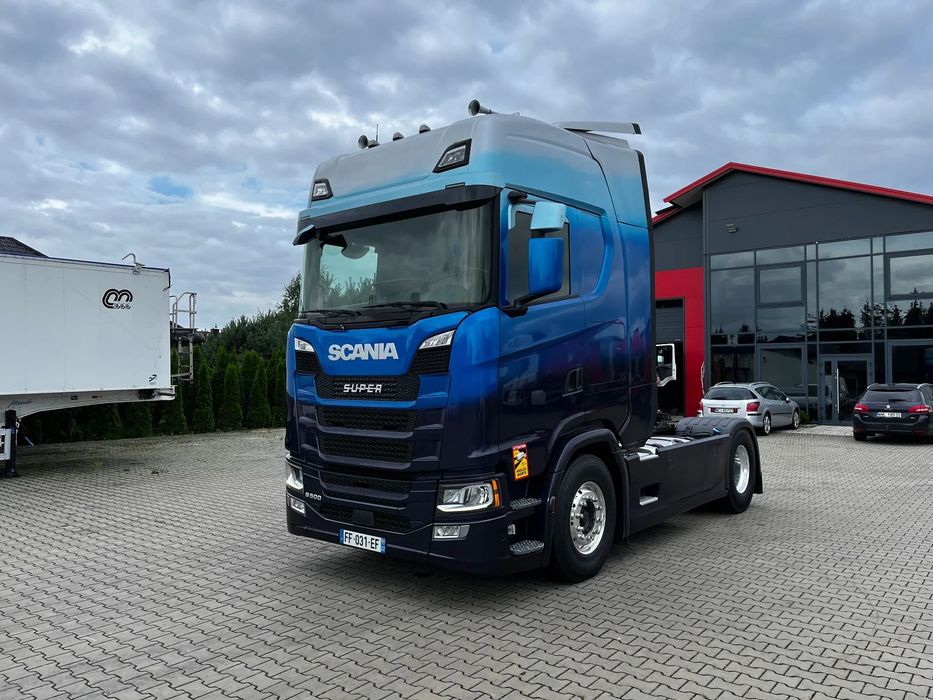 Scania S500 FULL AIR  SPROWADZONA Z FRANCJI SERWISOWANA FULL LED ALU FELGI BOGATA WERSJA  RETARDER Lodówka  Dwa zbiorniki  paliwa Klima Postojowa