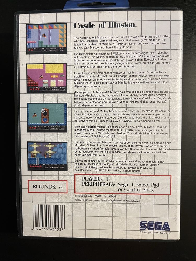 Gra Castle of Illusion Mickey Mouse Sega Master Sytstem