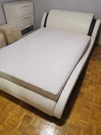 Łóżko tapicerowane firmy Estilo skóra ekologiczna + materac