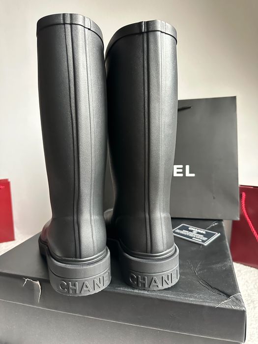 Kalosze Chanel czarne nowe box