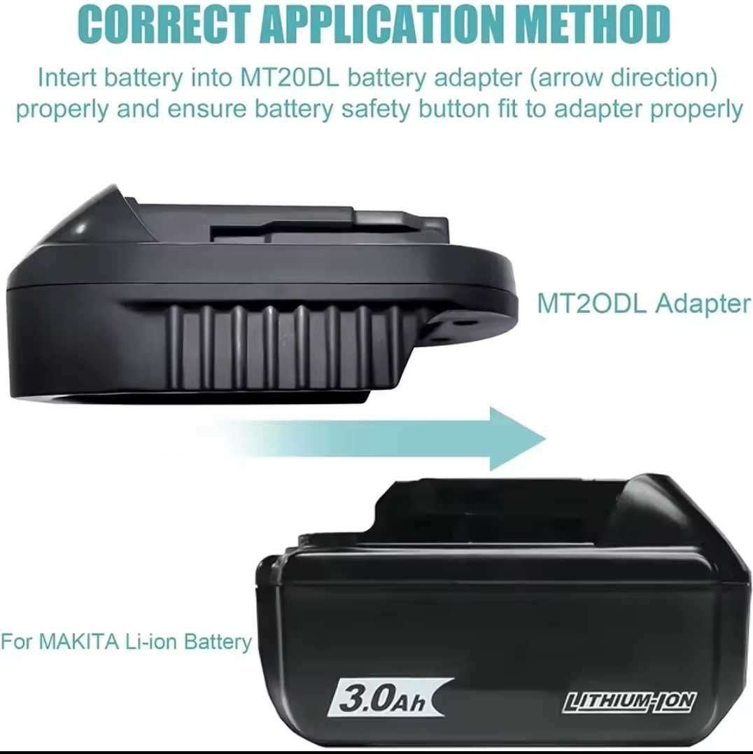 Адаптер MT20DL для аккумуляторов Makita 18В с инструментами DeWALT 20В