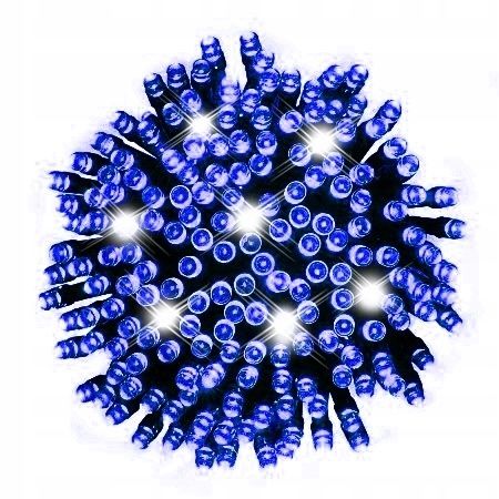 Lampki Choinkowe 300 Led Niebieski Stałe Flash Niebieski + Flash Hurt