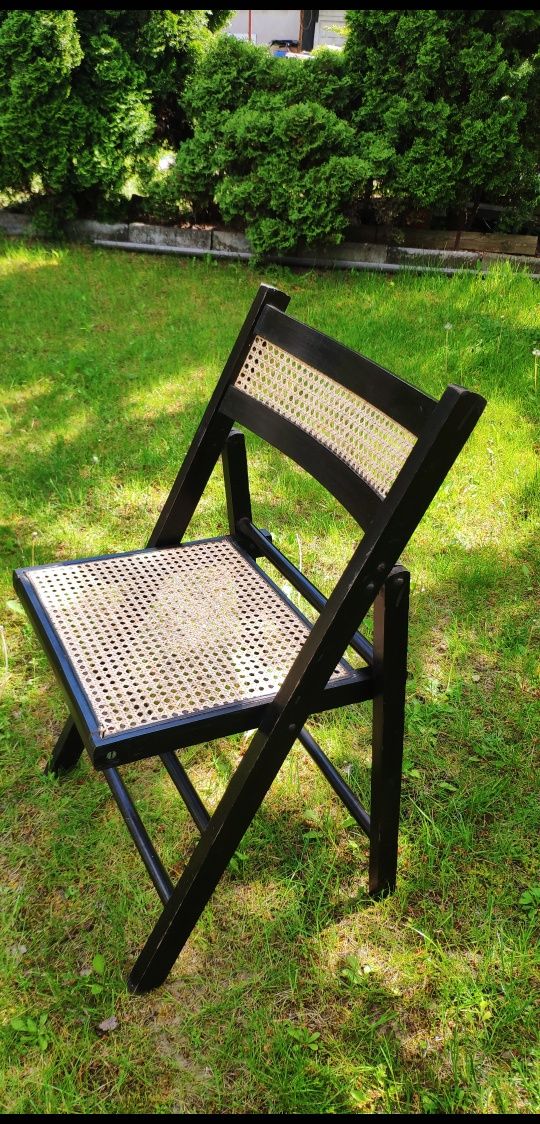 Krzesło składane z plecionką wiedeńską
