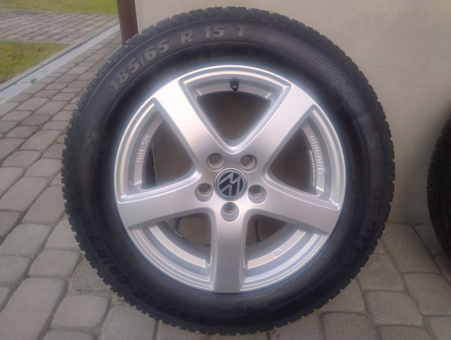 Komplet Kół Aluminiowych do VW/ Skoda # 185/65/R15 # ZIMA # Stan bdb !