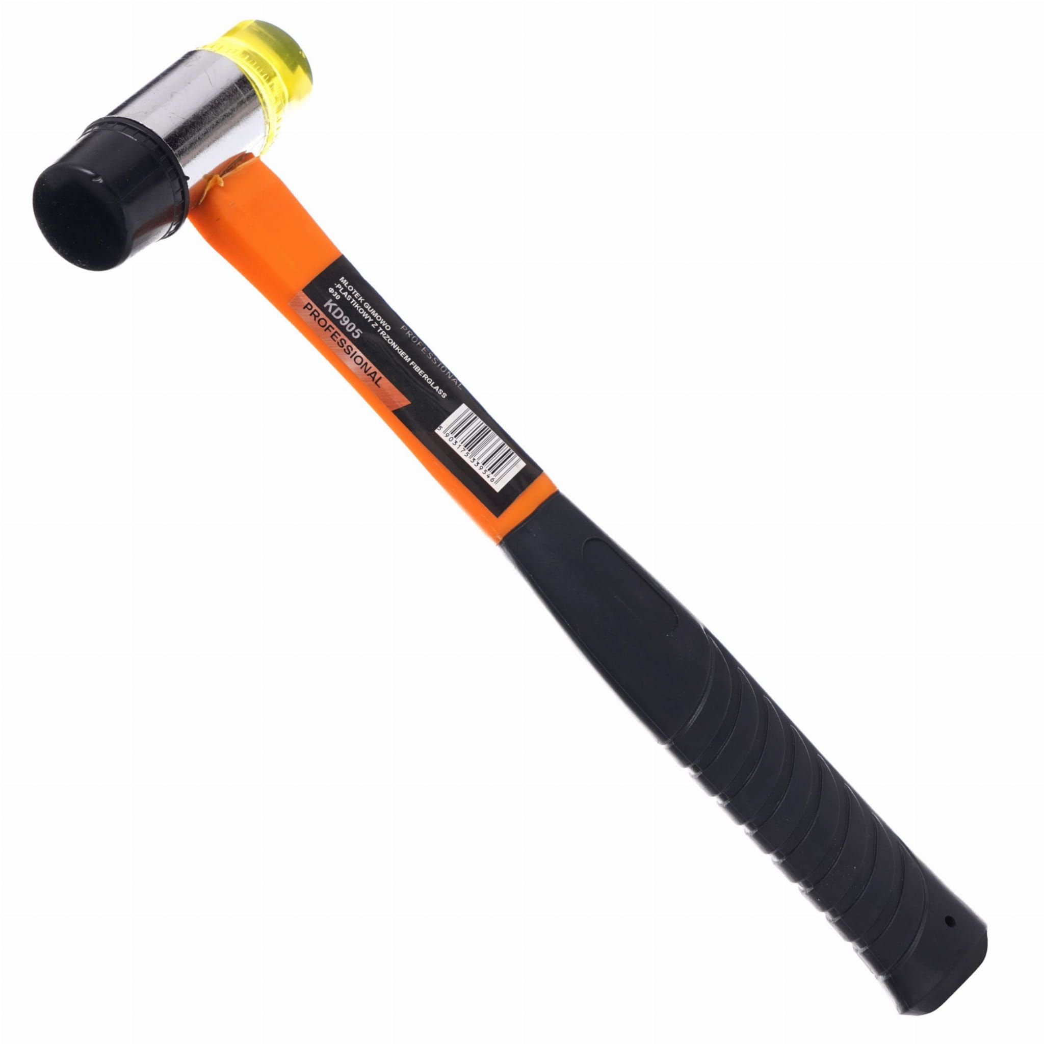 Młotek gumowo-plastikowy z rączką fiberglass KD905