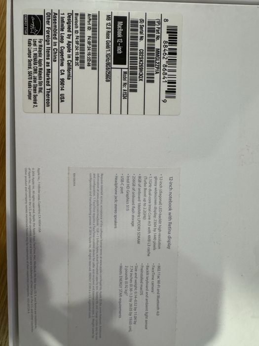 MacBook 12” • Retina • 8GB / 256GB • Ідеальний стан • 2017