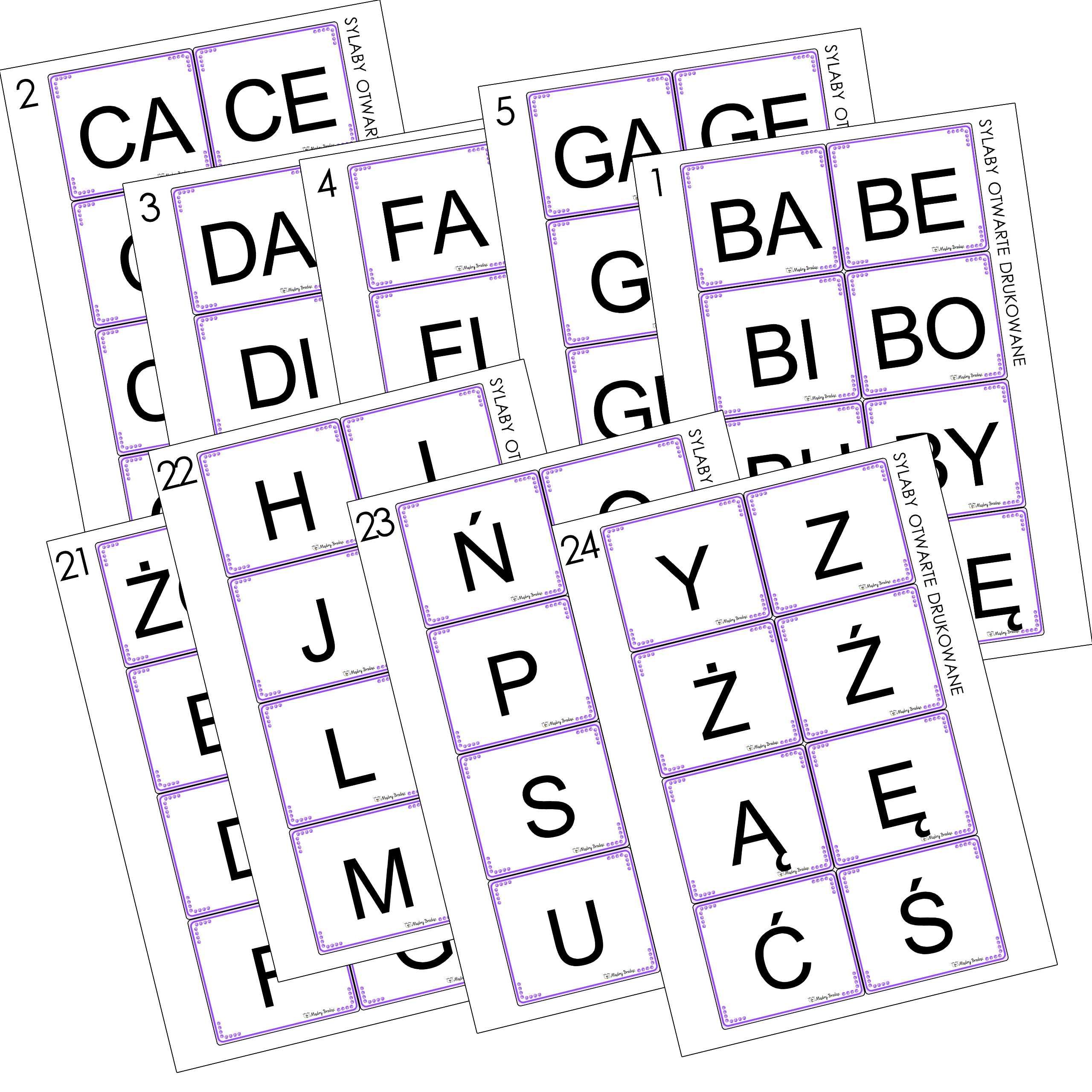 Plik PDF * SYLABY OTWARTE DRUKOWANE + ALFABET  nauka czytania sylabami
