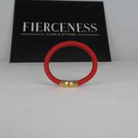 Pulseira Grossa Vermelha Fierceness Outlet - Couro (stock da marca)