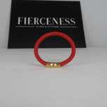 Pulseira Grossa Vermelha Fierceness Outlet - Couro (stock da marca)