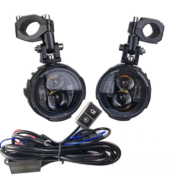 Дополнительные led мото фары противотуманки на BMW Honda Triumph Suzuk