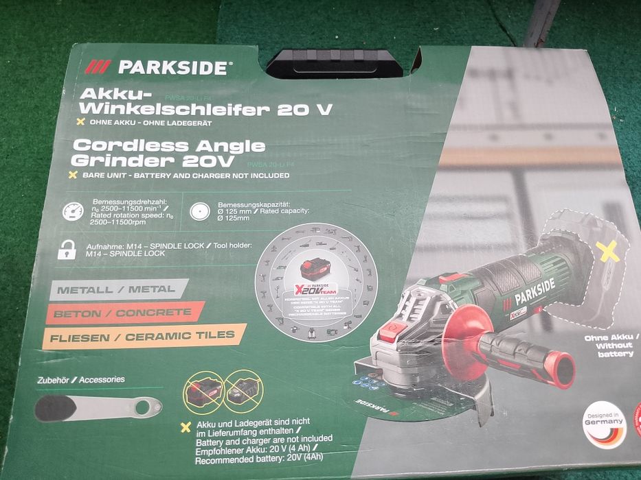 Szlifierka kątowa akumulatorowa Parkside
