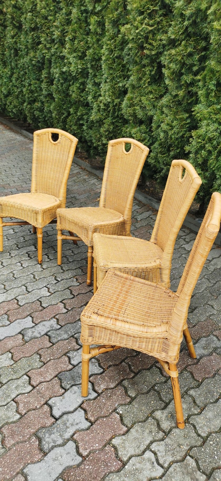 Meble krzesła ogrodowe rattan bambus