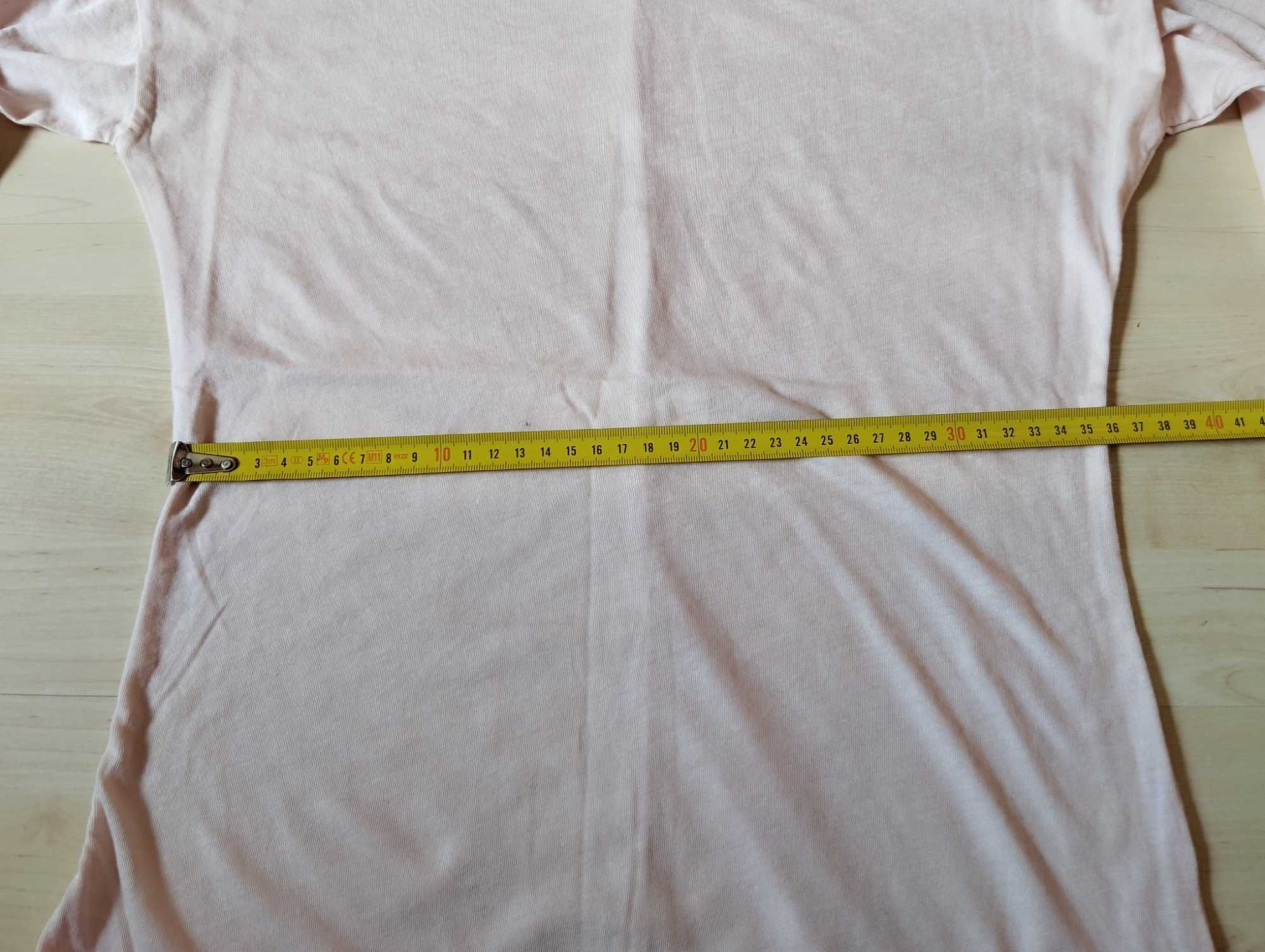 jasnoróżowy longsleeve s pastelowa bluzka z długim rękawem pudrowa