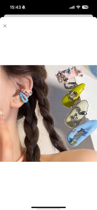 Кафи на вухо. Сережки без проколів.